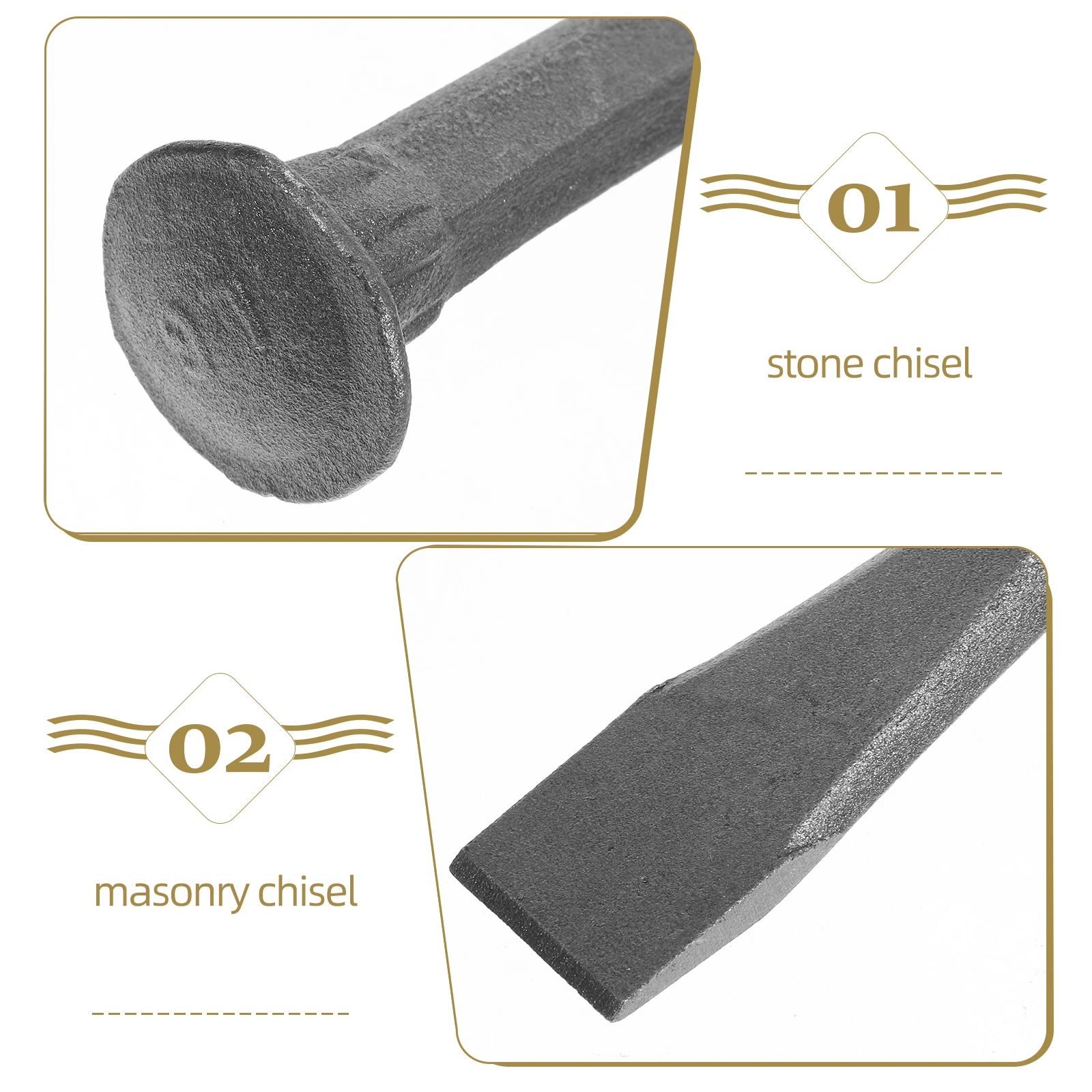 

Heavy Duty Masonry For Stone Wood Concrete Carving Ergonomic Handle Woodworking Hand Chisel Precision Impact Tool Diy