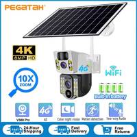 4K Solar Camera 4G SIM Card Dual Lens 8MP HD Night Vision IP CCTV Surveillance PTZ PIR Human Detection Alarm Waterproof WIFI Cam