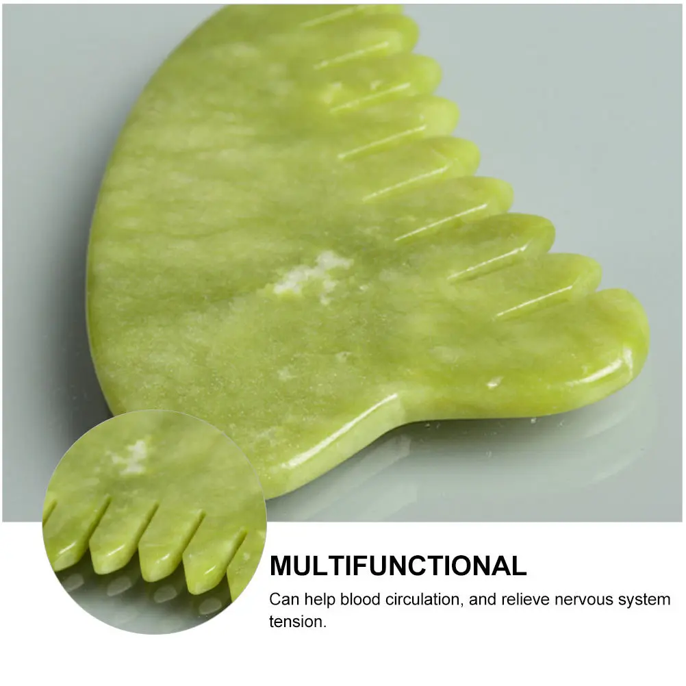 

Нефритовая расческа, массажная палочка, гладкие полированные круглые углы, облегчение кровообращения, нервное напряжение, массажный инструмент для спины и ног