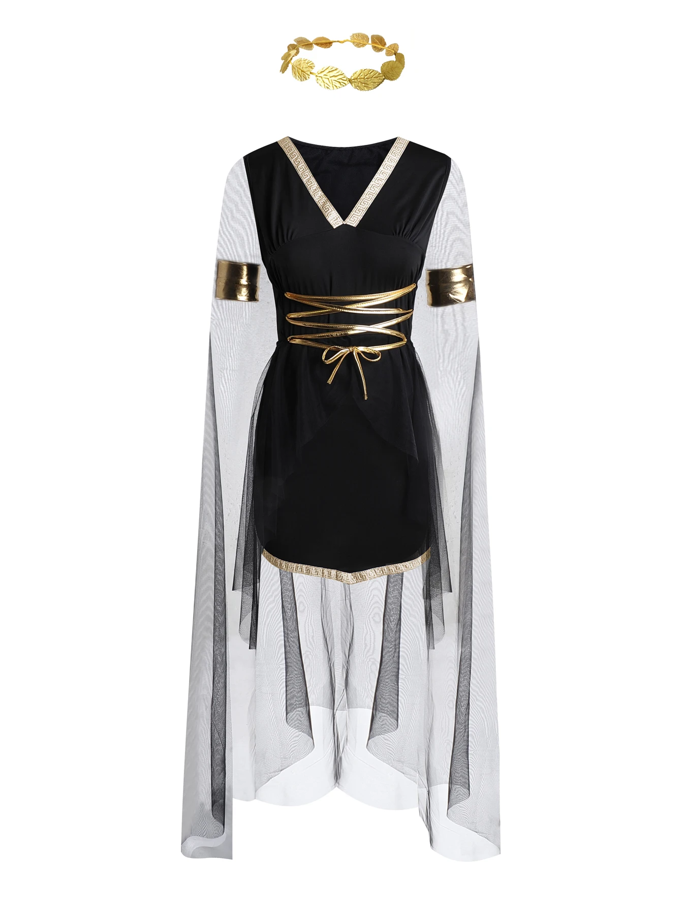 Greece Goddess Cosplay Ancient Roman Medieval Carnival Halloween Costume Stage Costume for Women Men Kids Party Masquerade - view 5