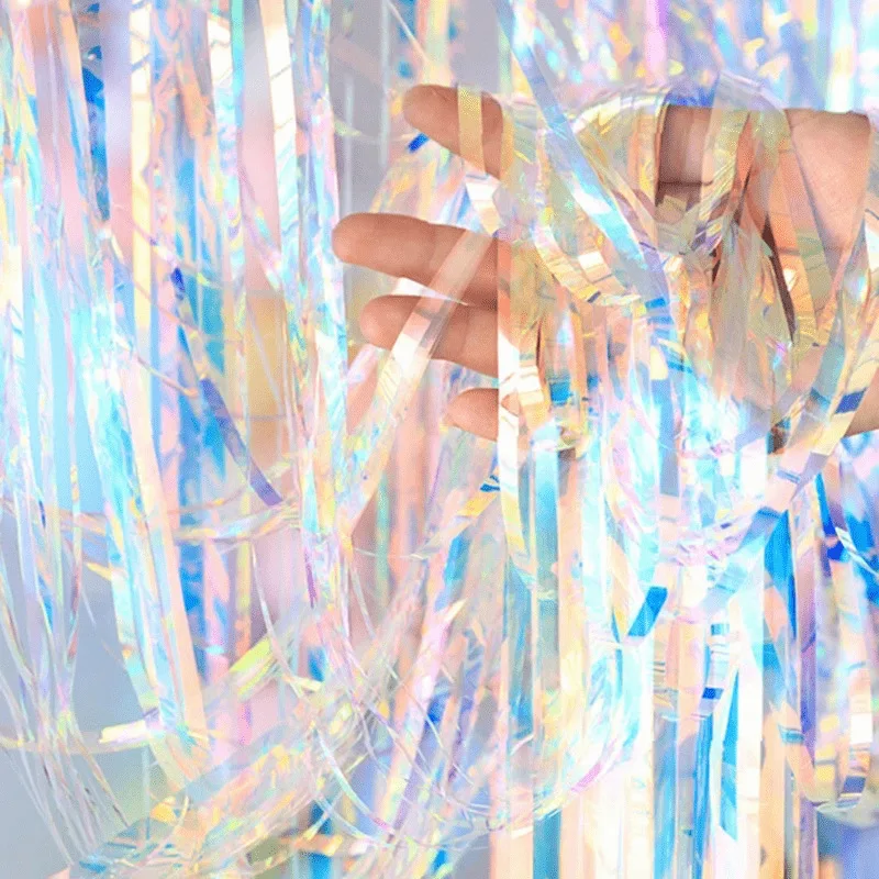 2M Gorgeous Party Backdrop Glitter Tinsel Fringe Foil Curtain Birthday Party Backdrops Wedding Decorations Baby Shower Supplies view 5