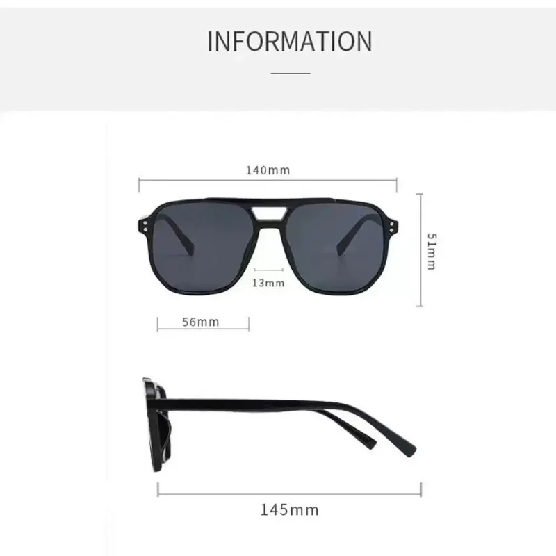 Square Frame Sunglasses Anti-UV Travel Accessories Retro Eyewear Beach Eye Protection Black Shades Glasses Summer Decor view 6