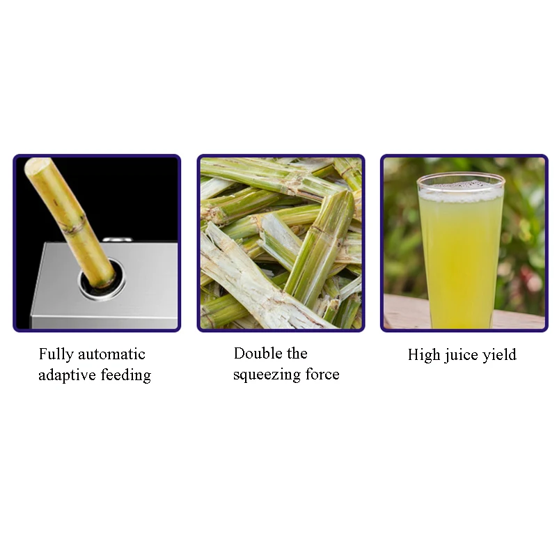 Máquina extractora de exprimidor de caña de azúcar, exprimidor de jugo de caña de azúcar de acero inoxidable