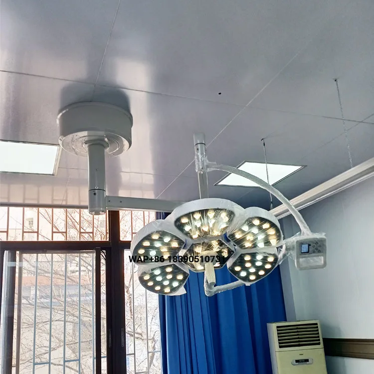 LED surgical shadowless lamp, medical cosmetic veterinary operating room lighting, wall-mounted and ceiling-mounte