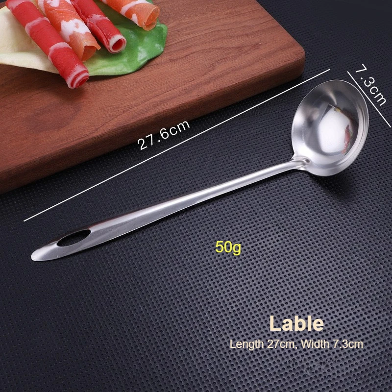 Suppenkellen-Set aus Edelstahl – extra dicker und langer Griff, großer Servierlöffel für Hot-Pot-Suppen und Kochen – Detail 4