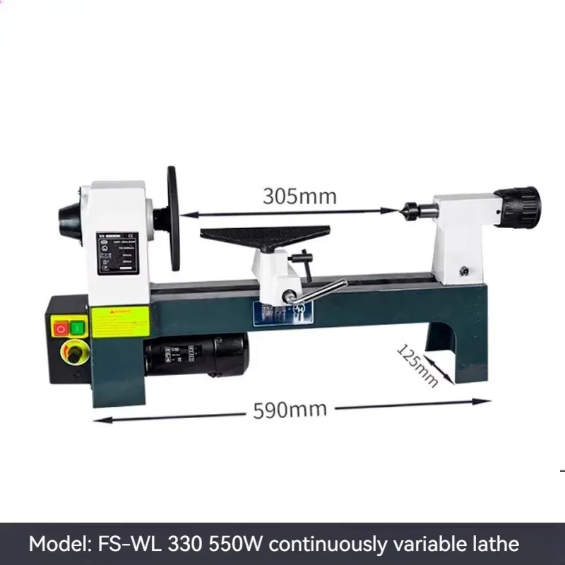 Woodworking Lathe Multifunctional Small Household Model with 4Jaw Chuck Turning Tools Mechanical Accessories Benchtop Wood Lathe