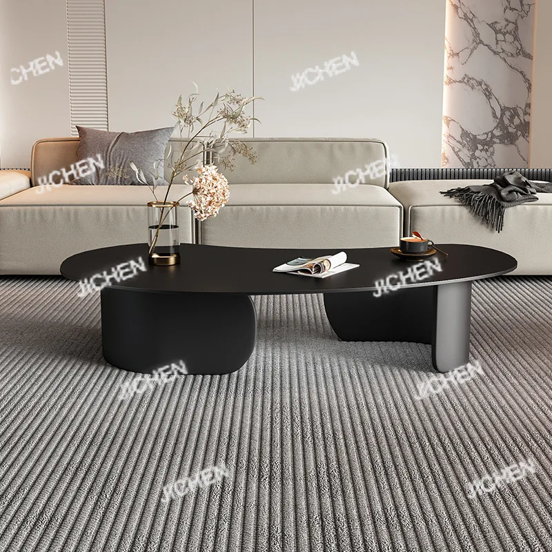 

Журнальный столик из каменной плиты, черный, простой, современный, для гостиной, дома, креативный, для маленькой квартиры, журнальный столик