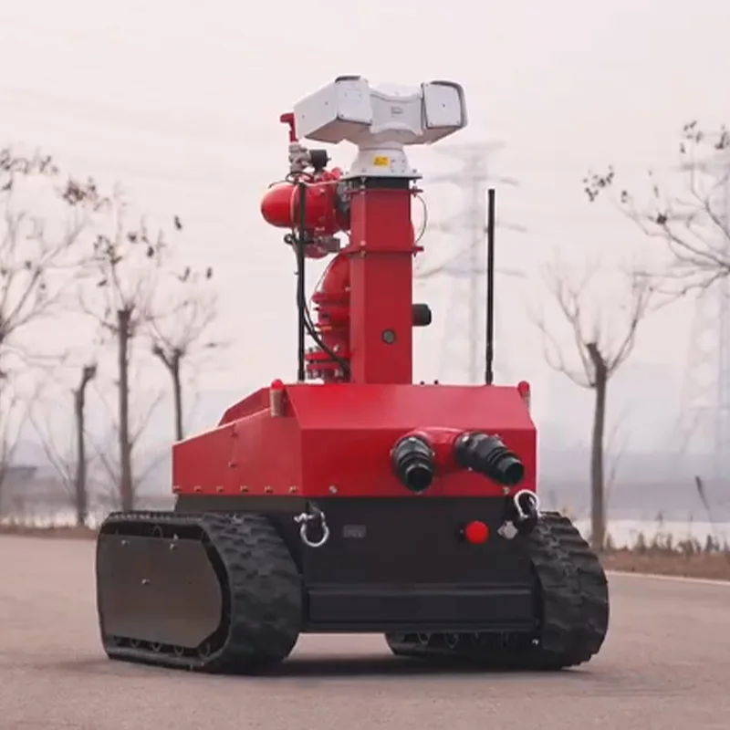 وصل حديثًا لعام 2025 روبوت مكافحة الحرائق عالي الأداء يتم التحكم فيه عن بعد مع مدفع مياه عالي الضغط