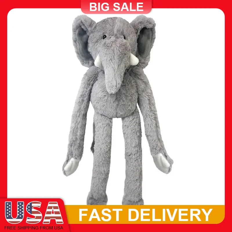 

Large Plush Elephant Dog Toy with Squeakers 19 Inch Extra Long Arms Legs for Medium Big Dogs Chew Play Toss Soft Pet Supplies