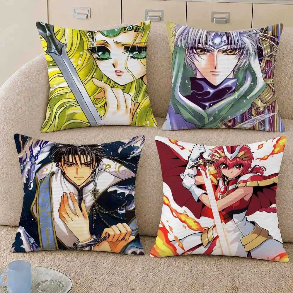 Anime Magic Knight Rayearth CLAMP Manga Cushion Cover Decorative Pillowcase Soft Short Plush Cozy Durable Sofa Home Decor Items