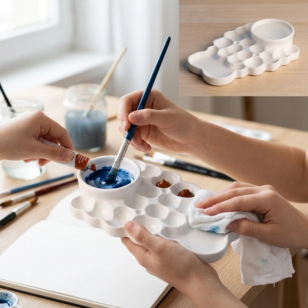 Acrylic Watercolor Palette Transparent Art Mixing Board for Artists Beginners Painting Studio Supplies Durable Lightweight