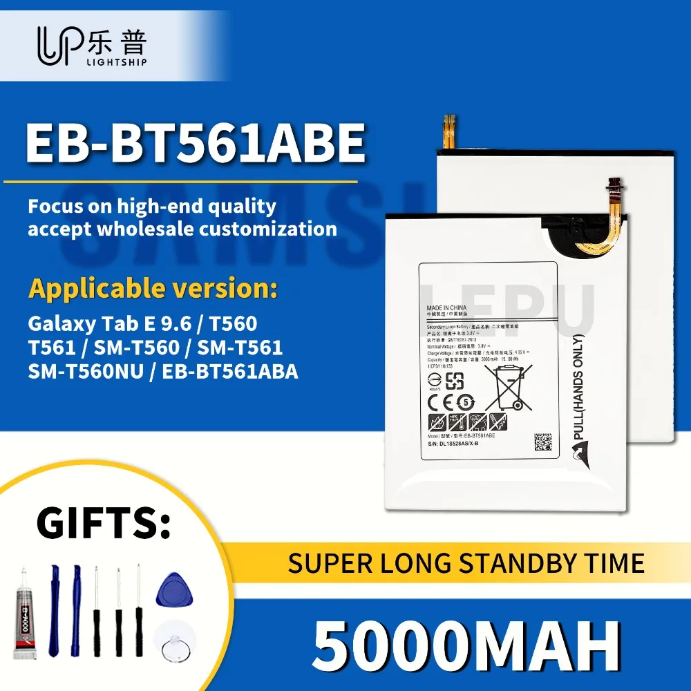Оригинальный аккумулятор EB-BT561ABE для Samsung Galaxy Tab E 9,6 T560 T561, качественные аккумуляторы для Tab T560NU, сменный аккумулятор 5000 мАч