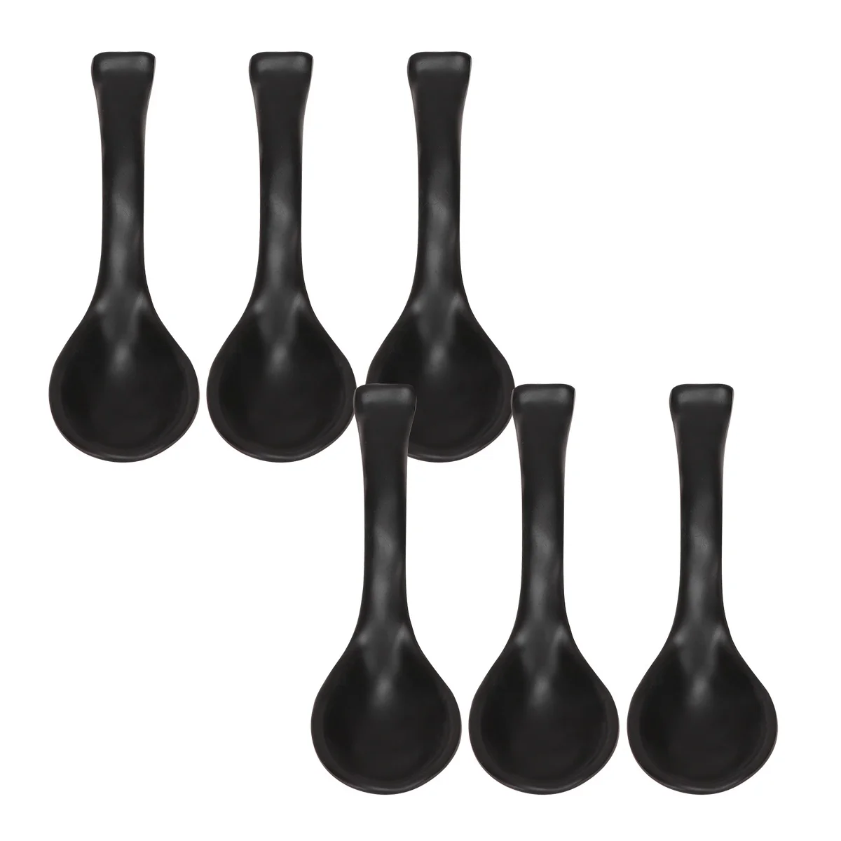 

6pcs Matte Spoon Heat-Resistant Multi-Function Scoop For Soup Porridge Dessert Ramen Ice Cream Tea Coffee Tableware