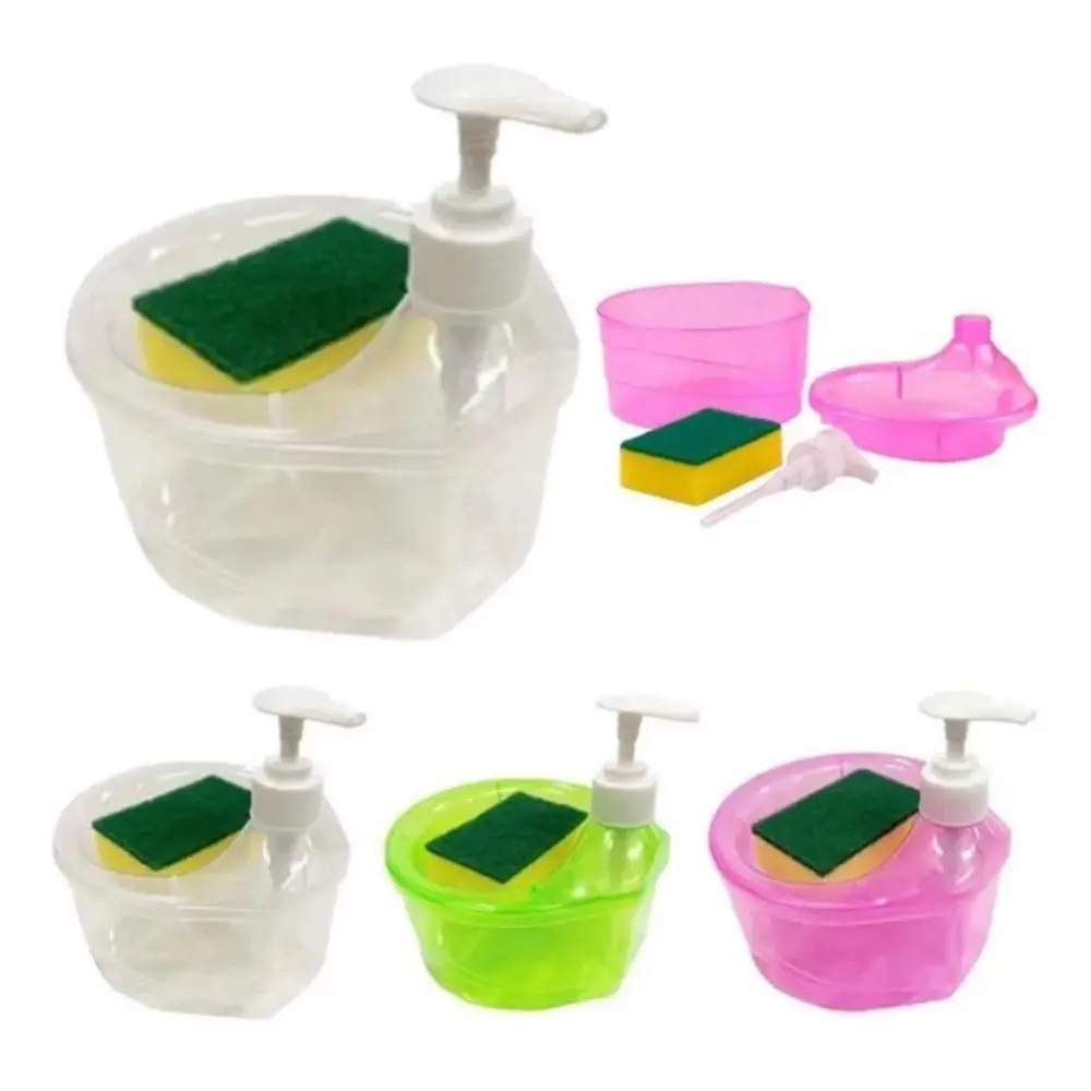 Automatic Dishwashing Liquid Dispenser Portable Soap Liquid Adder Kitchen Detergent Press Box Sponge Soap Household Kitchen