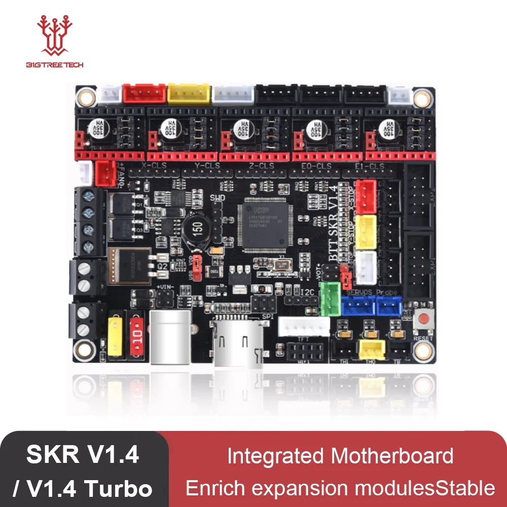 

BIGTREETECH SKR V1.4 Материнская плата BTT SKR V1.4 Turbo Control Board TMC2208 Для Ender 3 Voron 2.4 3D-принтер VS SKR 2 Octopus V1.1