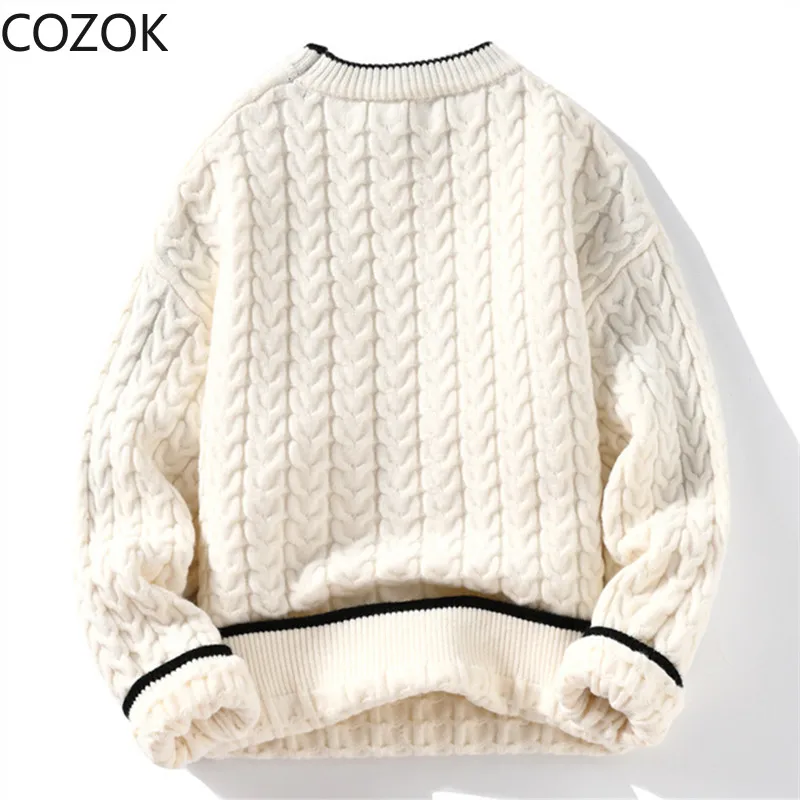 Winter Thick Warm Sweater Men O Neck Knitted Pullovers Fashion Loose Mens Knitwear Casual Sweaters Couple Knitting Pullover