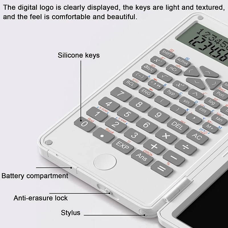 Scientific Calculators, 12-Digit LCD Display Pocket Office Desktop Calculator For Home School Meeting And Study