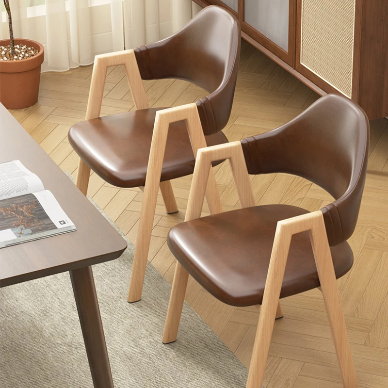 Drewniane ergonomiczne krzesลa do jadalni do salonu z akcentem do salonu designerska krzesลa do jadalni do gier dla dzieci Sedie dom umeblowanie