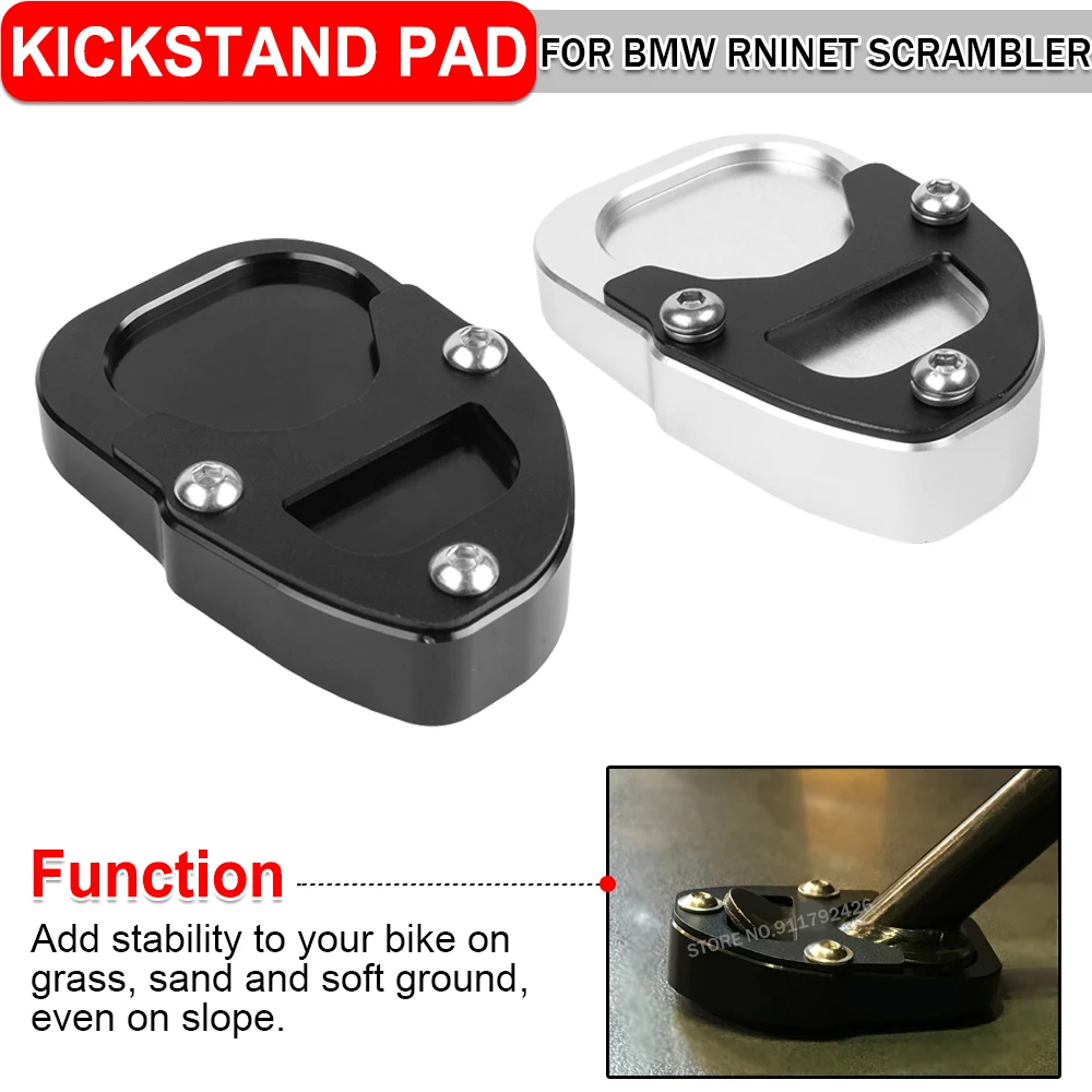 Motorcycle Aluminium Kickstand Side Stand Foot Enlarger Plate Extension Pad For BMW R NINE T R9T Racer Urban G/S Pure Scrambler - Image 5