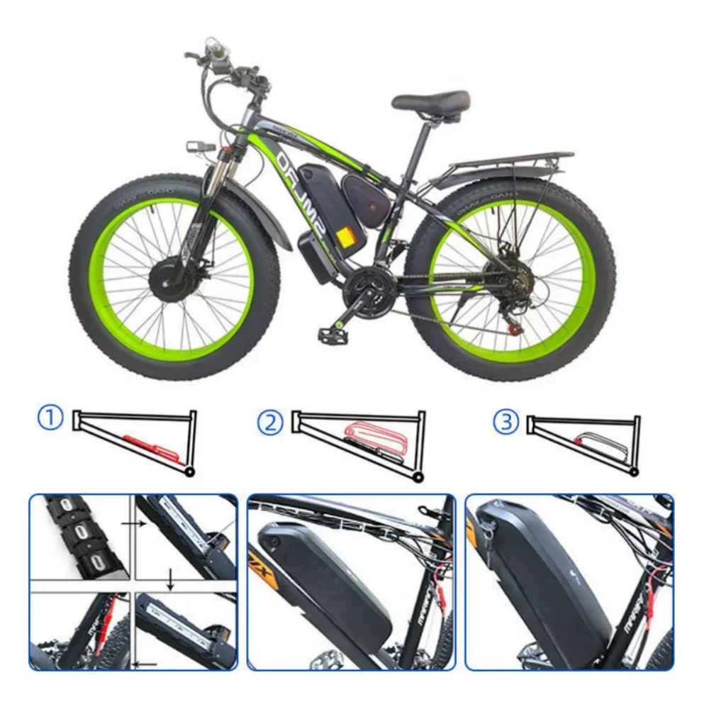 

100% New motor Electric Mountain Bike 36V 30Ah For Hailong 1 and Type 2 Battery With BMS ，For 350W 500W 750W 1000W