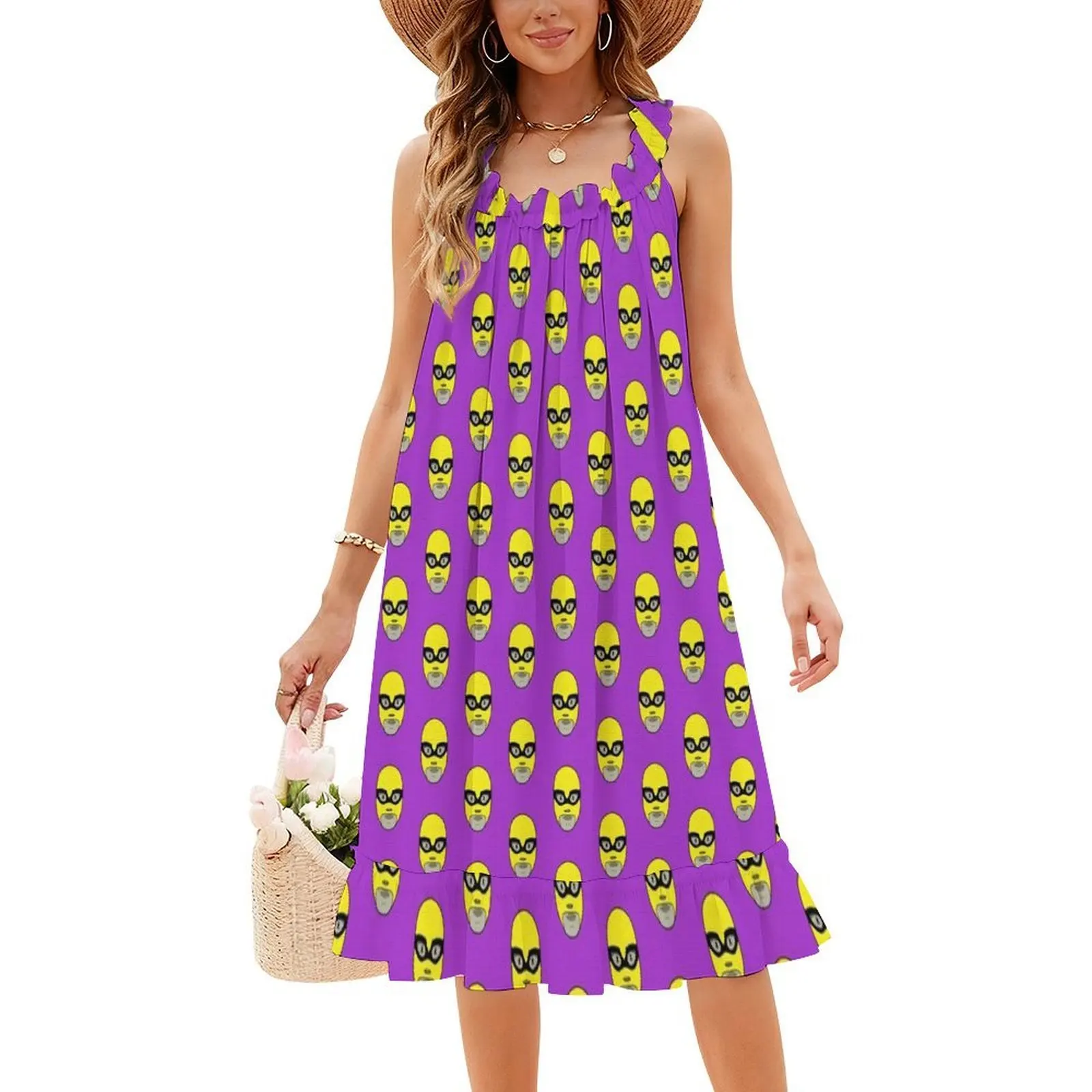 فستان كاجوال على الطراز الكوري من El Solitaria للنساء فساتين بسيطة يومية للمكتب للسيدات من Lucha Libre المكسيكي Lucha Libre El للسيدات #4