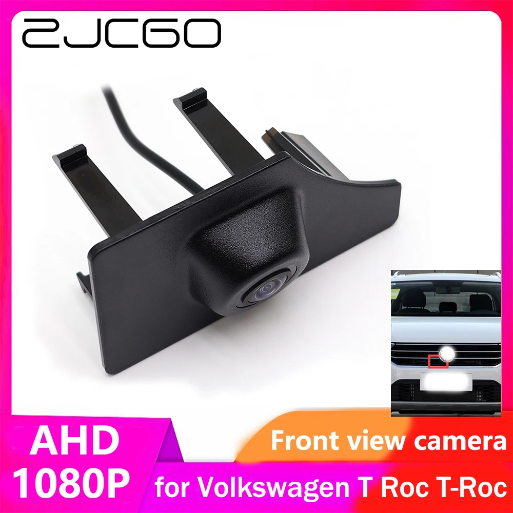 

ZJCGO AHD CVBS 1080P 170 ° Автомобильный логотип парковка Передняя камера для Volkswagen VW T Roc T-Roc 2017 2018 2019 2020 2021 2022