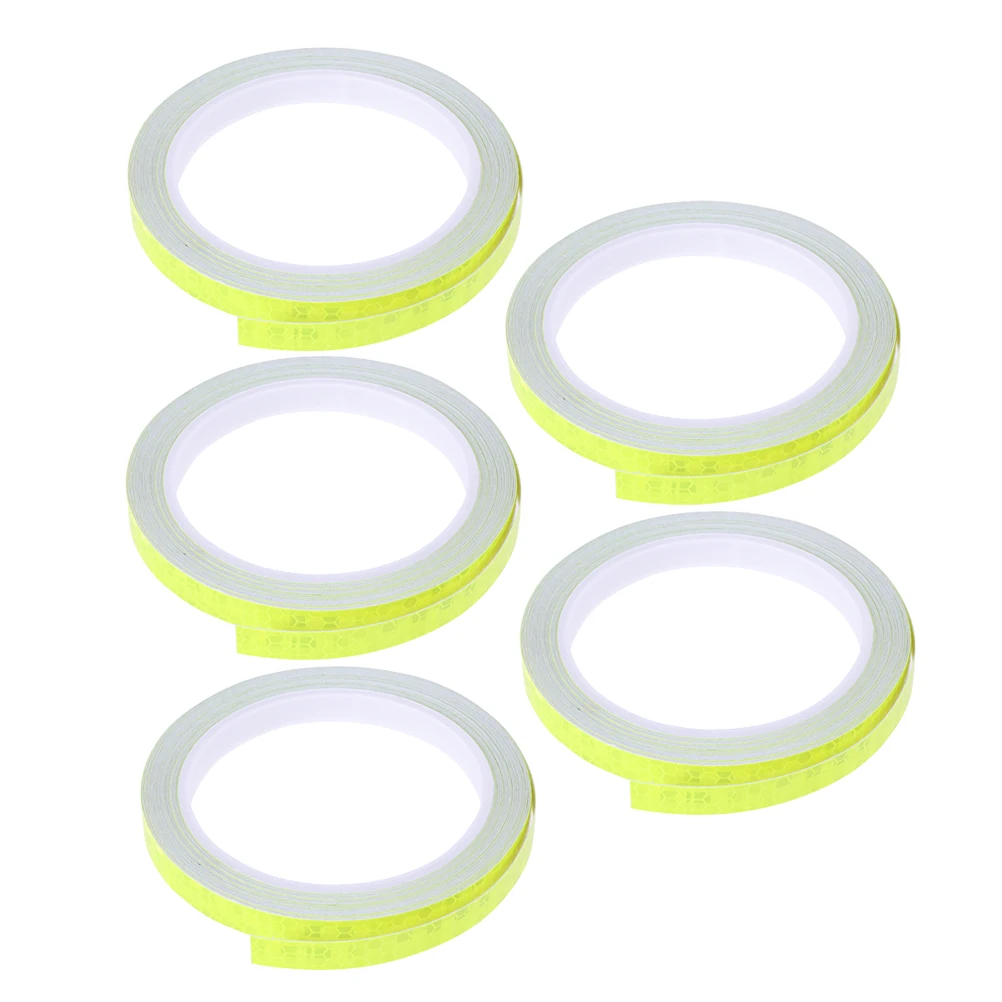 

5Pcs Cycling Wheel Reflective Stickers Yellow Safety Warning Tape for Bike Mountain Bike Reflective Tape