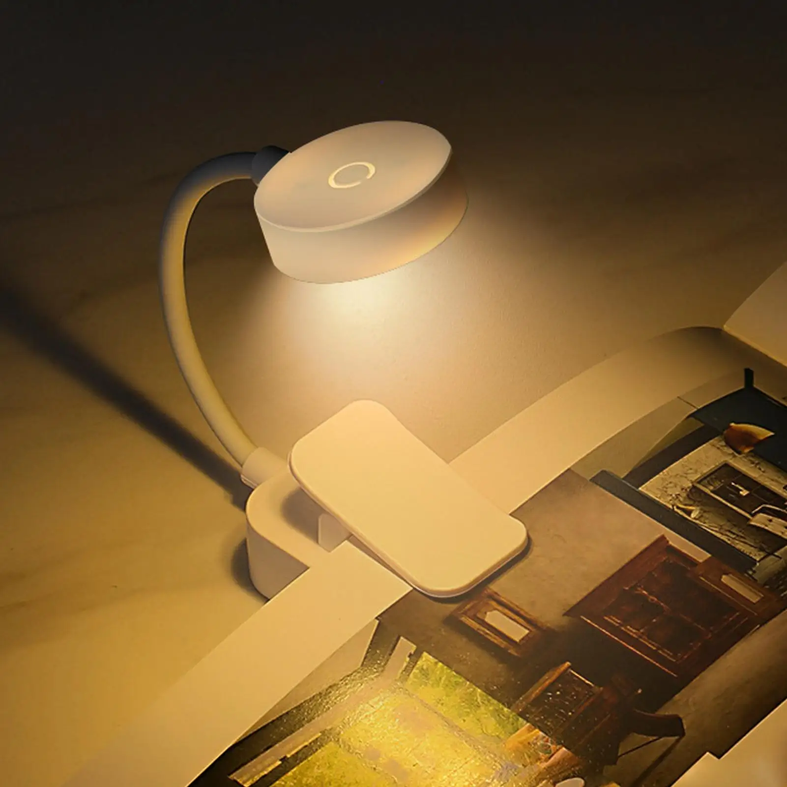 

Mini Reading Book Light Table Lamp three color temperatures Adjustable Clip-On Study Reading Lamp for Travel Bedroom Book