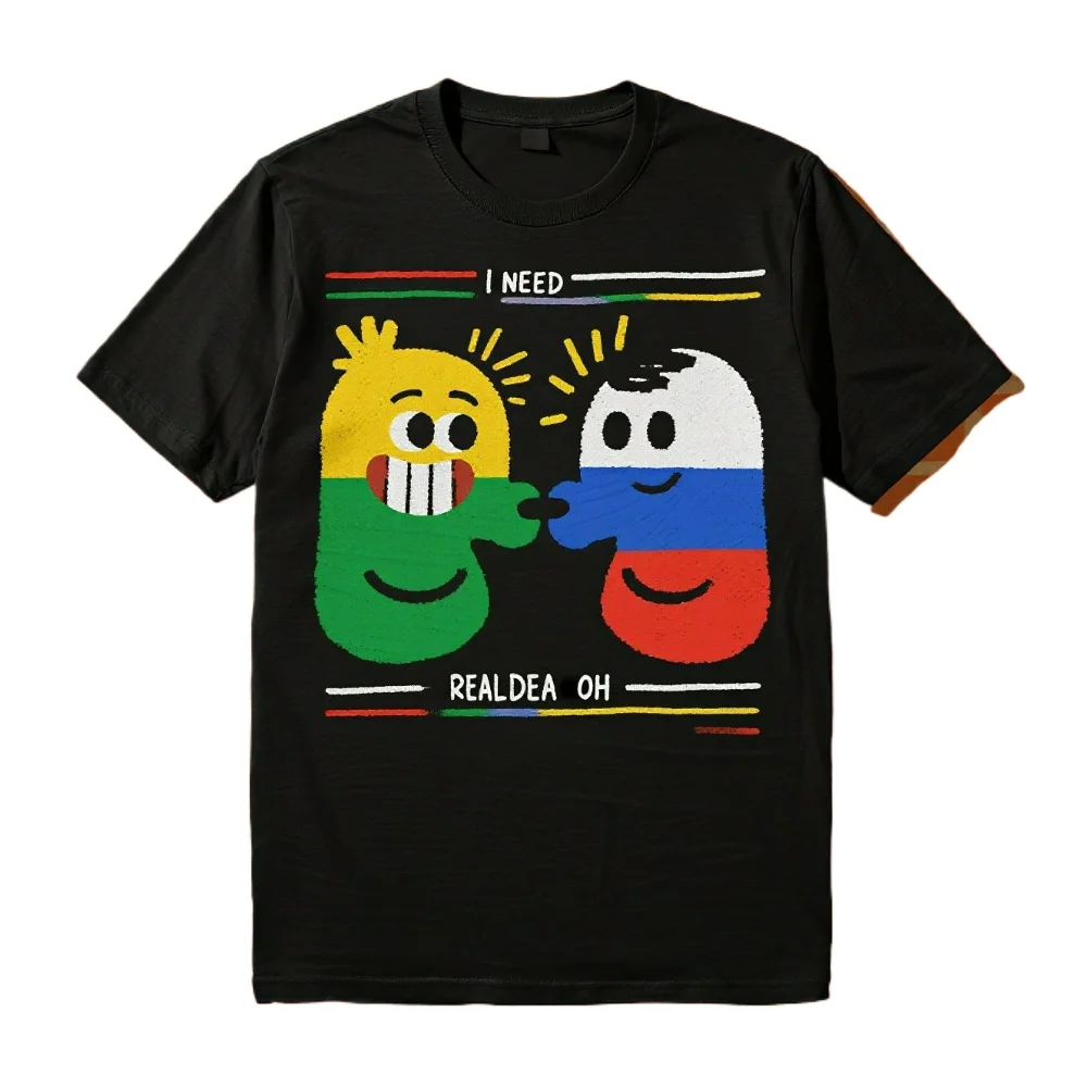 

Футболка Realdeaocho 2 Caras Con Linea De Bandera, 100% хлопок, с круглым вырезом и коротким рукавом, летняя повседневная мужская футболка, уличная одежда