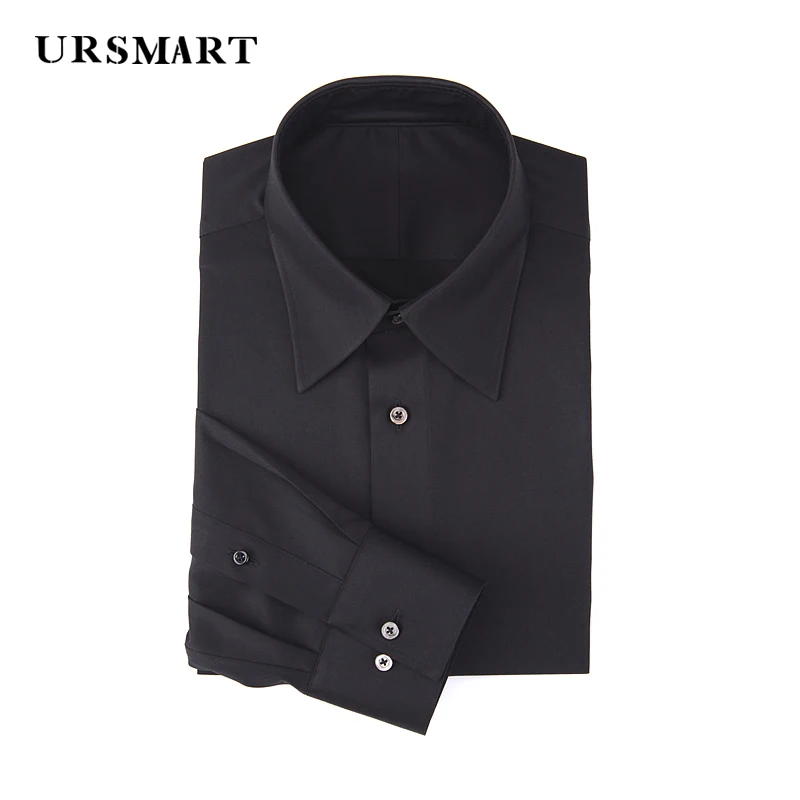 Custom Men's Business Shirt - High-Quality Long Pointed Collar 100% Cotton Non-Iron Slim Fit Long-Sleeved Design