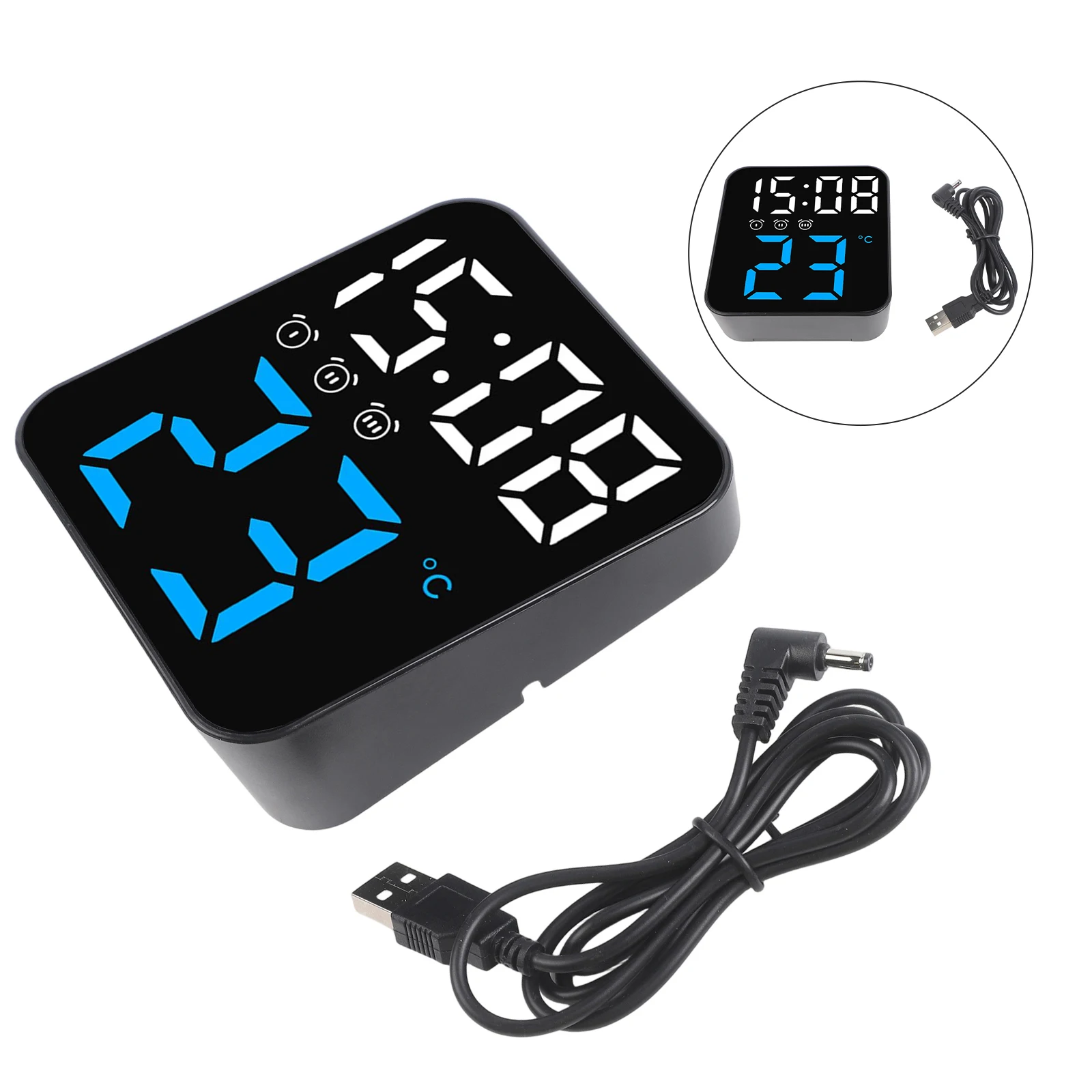 Sleek Design LED Alarm Clock Perfect for Any Setting Featuring for Clear Time Date for temp Displays Plus Voice Activated