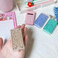 Portable Kawaii Mini Calculator Handheld Pocket Lightweight Digital Display Cartoon Cute Small Keychain Calculator Office Supply