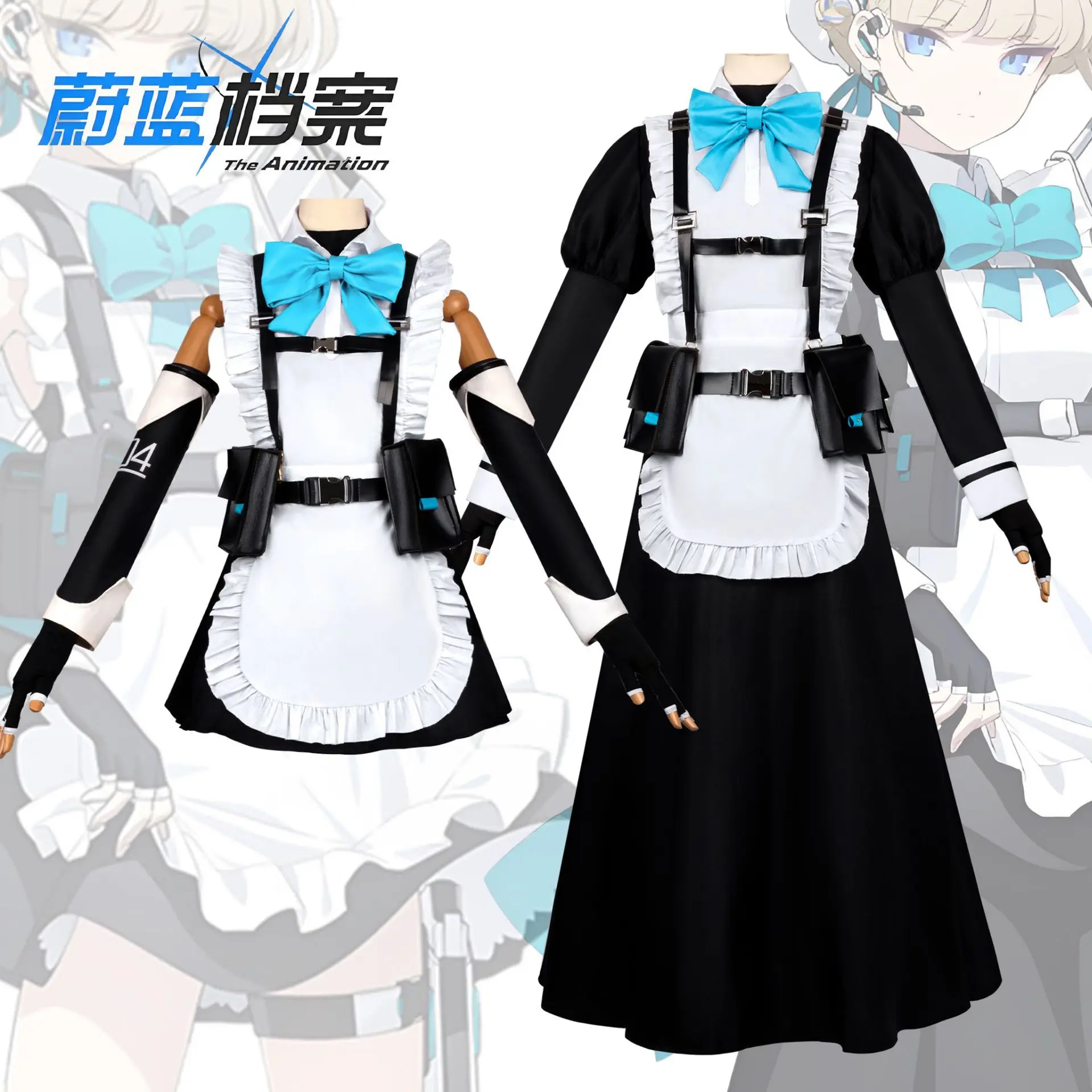 

Костюм Асумы Токи из Blue Archive - платье в стиле аниме с длинными волосами для Хэллоуина и сценических выступлений