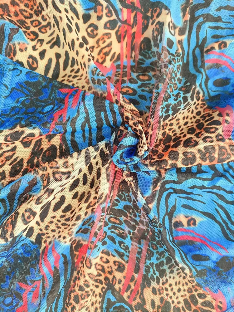Bikini Frauen Badeanzug 2025, Neue Leopard Halter Bikinis Set Sexy Hohe Taille Bademode Sommer Mesh Langarm Badeanzug Weibliche