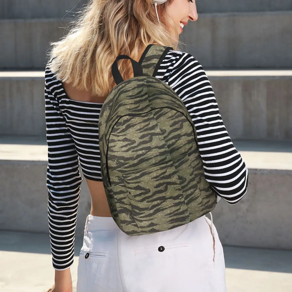Tiger Stripe Camouflage Military Camo Backpack Hot Sale Daypack Large Capacity BookBag School Bag Shoulder Bags for Men Women