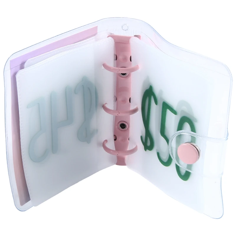 3 Piece Mini Binder Savings Challenge As Shown PVC Cash Envelope Wallet Budget Binder Notebook Budget
