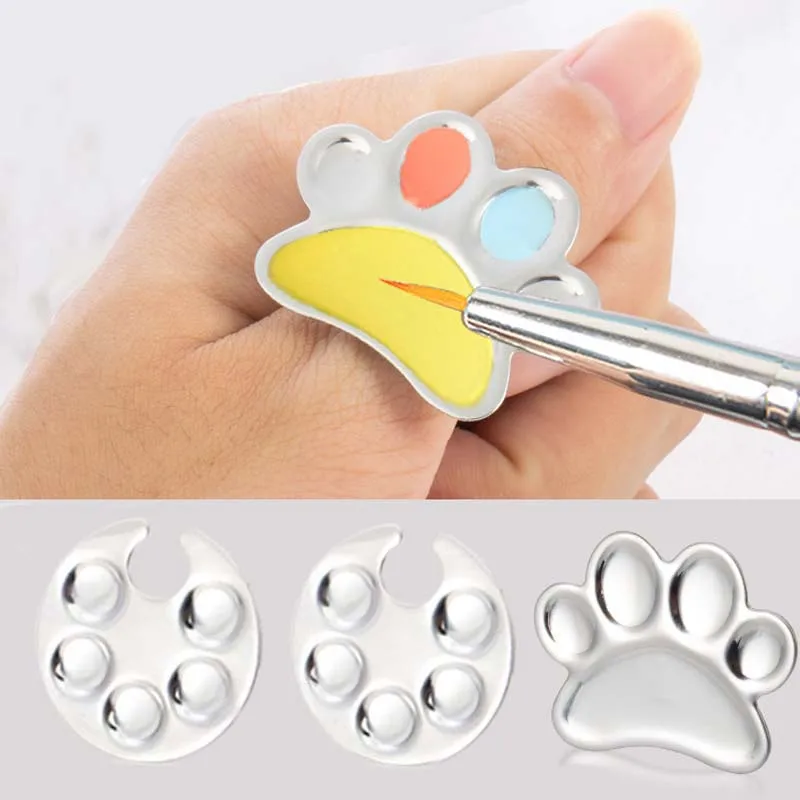 Conjunto de paleta de cores de anel de barra de cor de aço inoxidável de tamanho ajustável de 2 unidades para ferramentas de unhas fáceis de usar