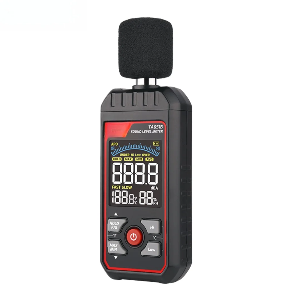 Digital Sound Level Measurement Sound Level Meter 14.5*5.5*3.3cm 1 2-inch Capacitive Microphone 4-digit Backlight LCD