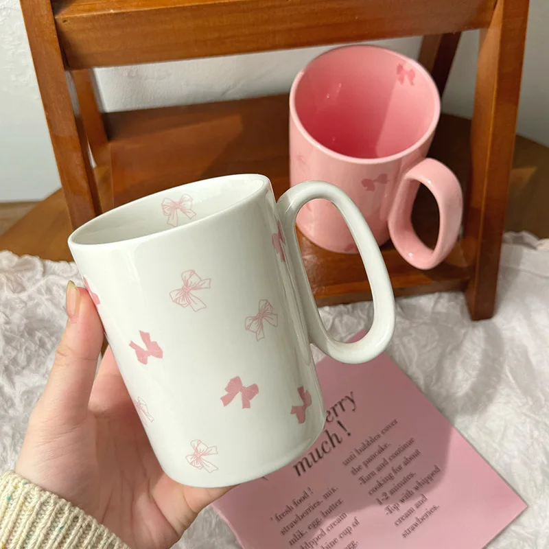 New Butterfly Ceramic Mug Cute Cup Large Capacity Student Friends Gift Mugs Coffee Cups Gift Box Packaging