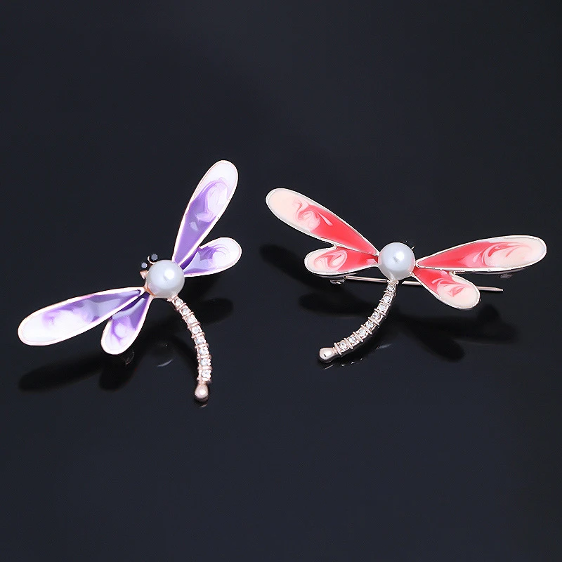 Crystal Vintage Dragonfly Brooches for Women Girls Dress Coat Accessories Cute Fashion Wedding Jewelry Gifts Large Insect Brooch