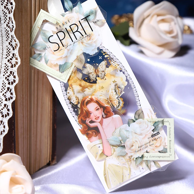 20 Sheets/Pack PET Stickers Material Character Retro  Creative Handbooks Collage Materials DIY Card Photo Frame Decoration