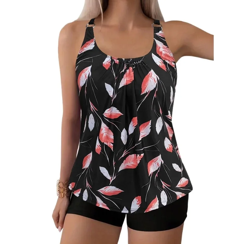 Tankini Two Piece Swimsuit Women 2026 Push Up Swimwear Female Big Size Bathing Suit Printed Beach Wear Swimming Summer S-XXL