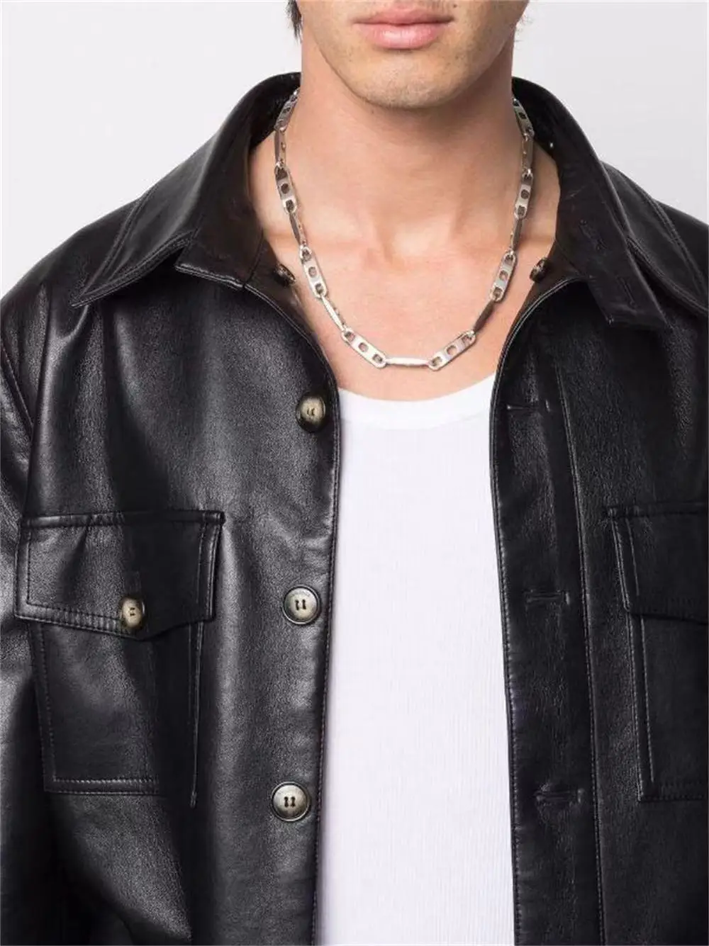 Y2k Rick Necklace For Women Jewelry for Men Stainless Ro Owens Accessories High Street Fashion 925 Silver Plated Necklaces