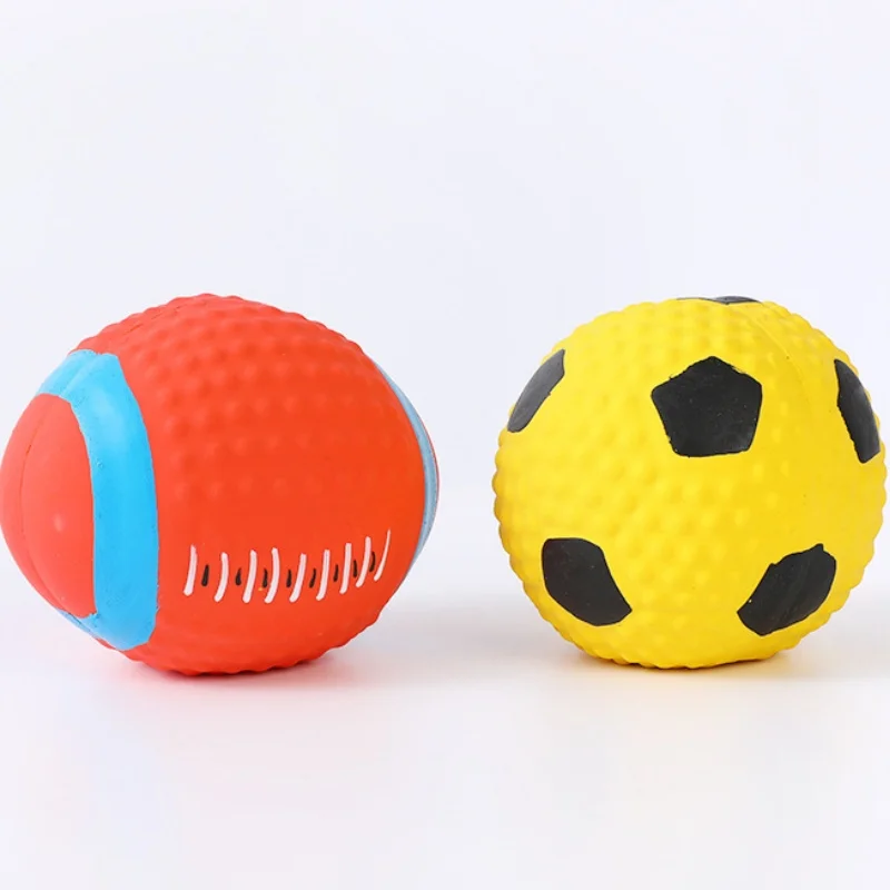 

New Teeth Dog Ball Toy Volleyball Toys For Dogs Pet Latex Ball Sound Toy Dog Chew Ball Football Soccer Dog Toys For Large Dogs