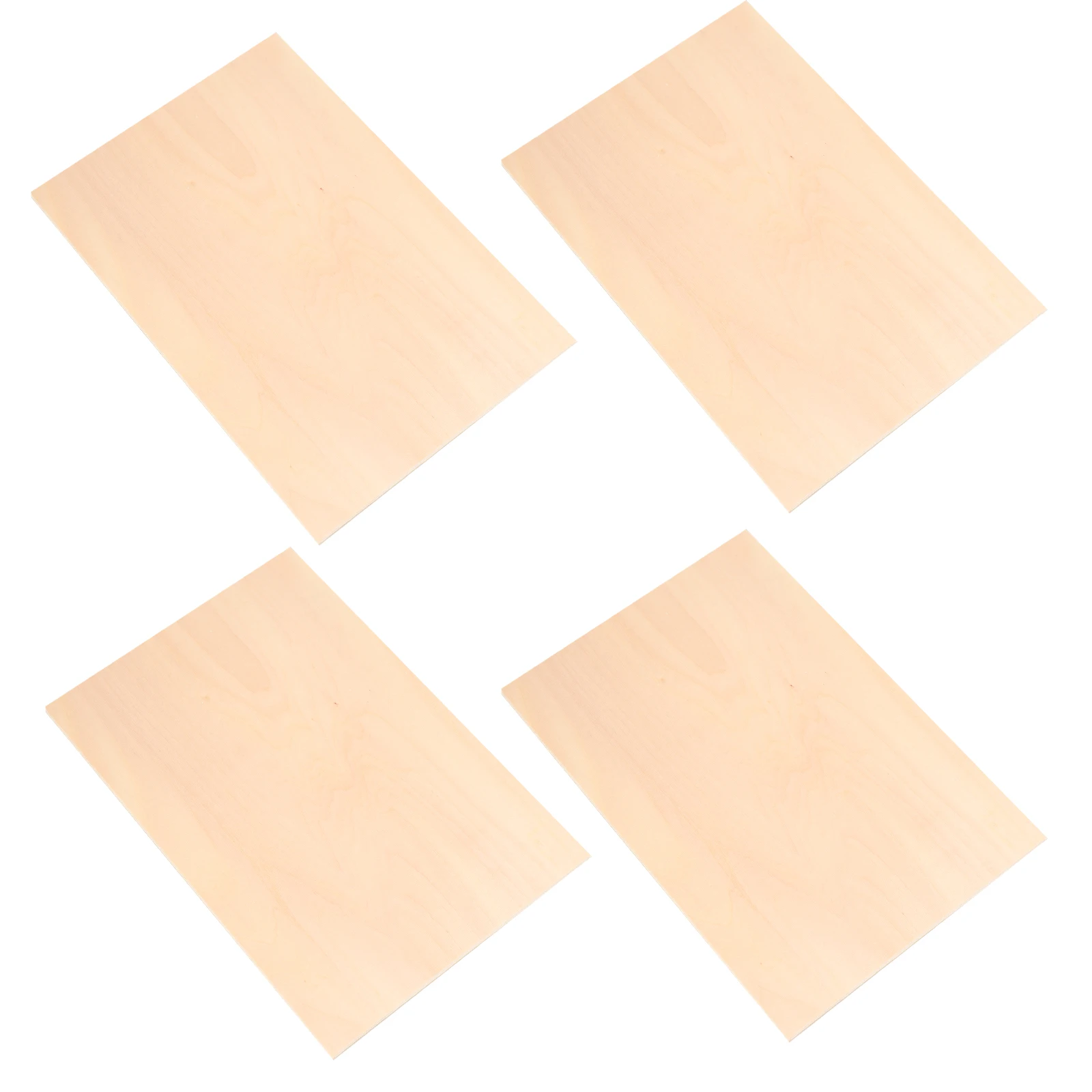 

4pcs Wood Sheets For Crafts Unfinished Smooth Diy Carving Sheets Natural Wooden Cutouts Home Decoration Engraving Wood Pieces
