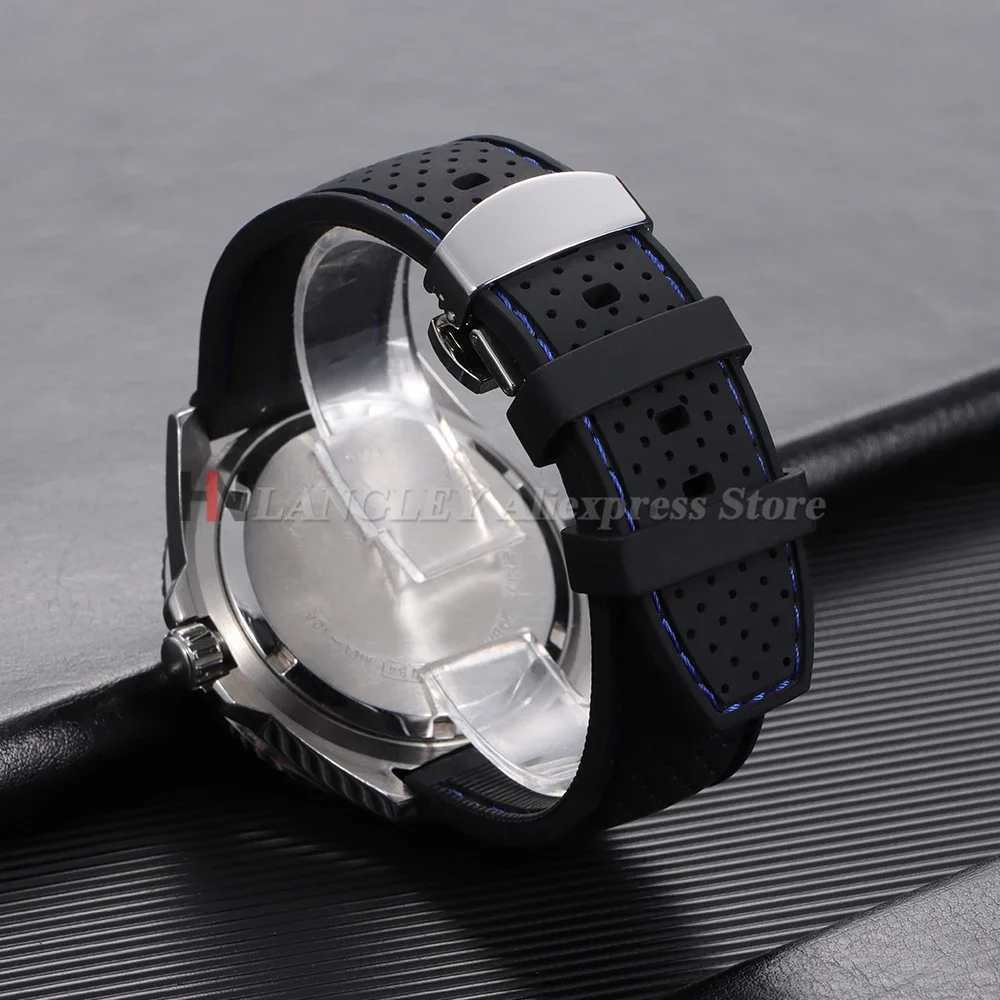 Cinturino per orologio in silicone premium 20mm 22mm Fibbia a farfalla Cinturino in gomma morbida impermeabile Cinturino traspirante Cinturini universali di ricambio