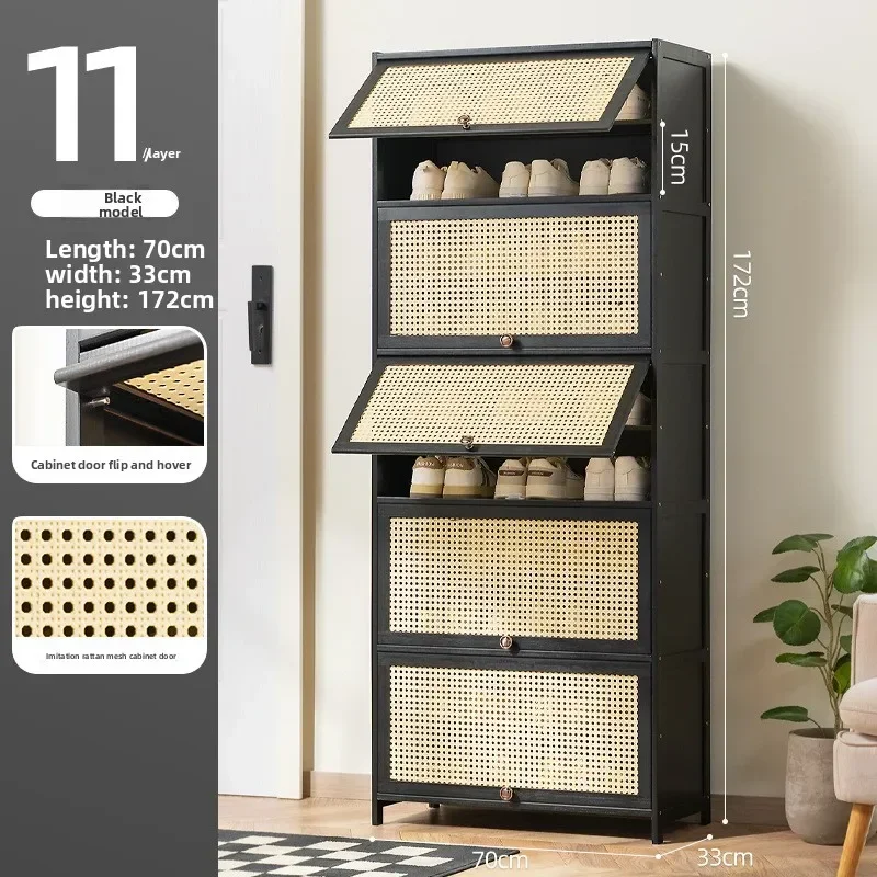 Stable Imitation rattan woven shoe cabinet, simple shoe rack at the door of the home, economical, good-looking indoors