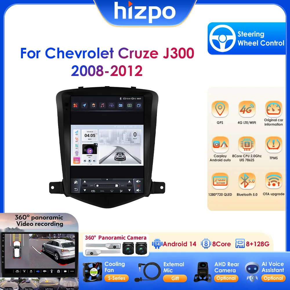 

9.7" Car Radio Android For Chevrolet Cruze J300 2008-2012 2Din Multimedia Player Video Navigation 4G Wireless Carplay Autoradio
