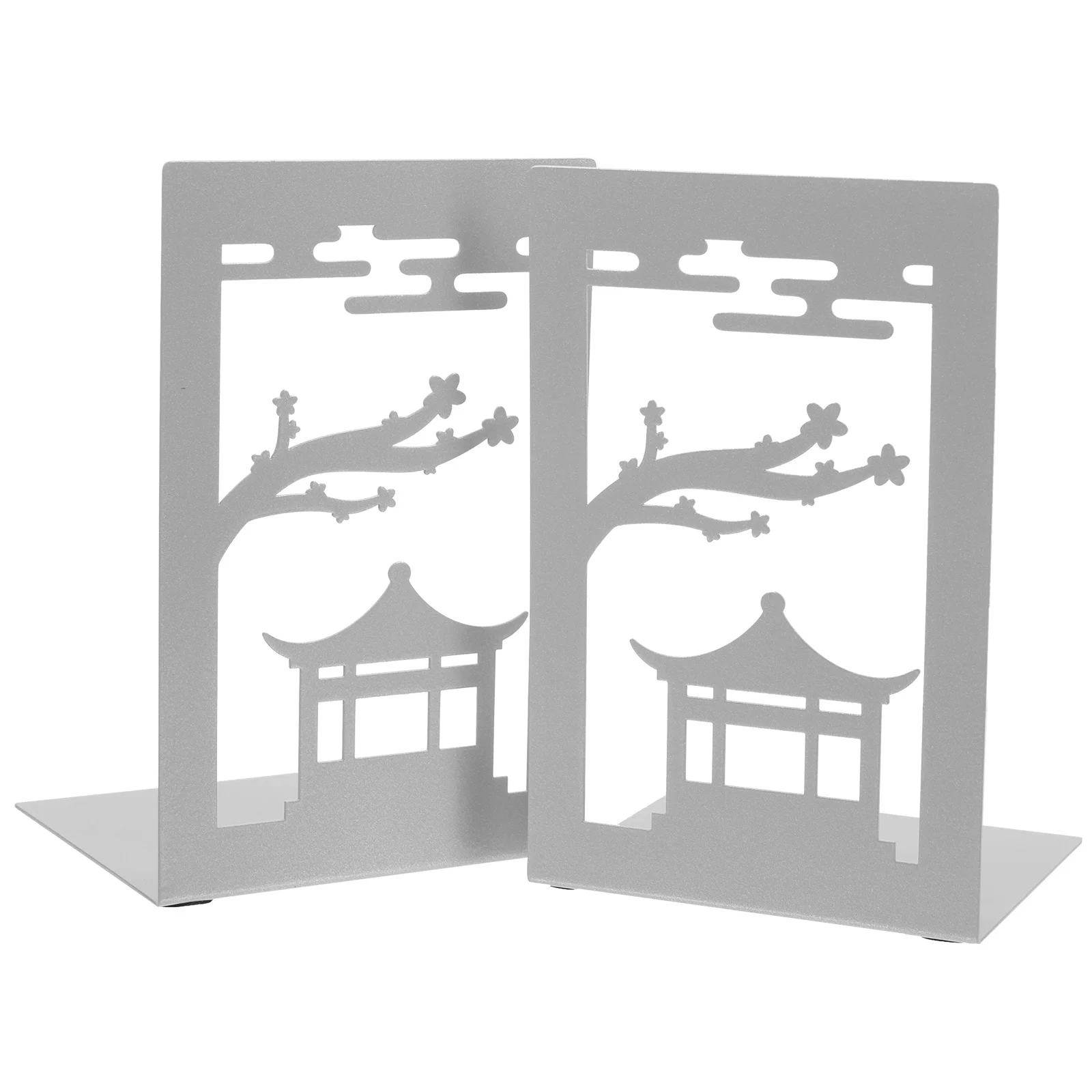 

2Pcs Metal Book Holders Multi-Function Bookends Decorative Desktop Book Stands File Organizer Reading Study Holder