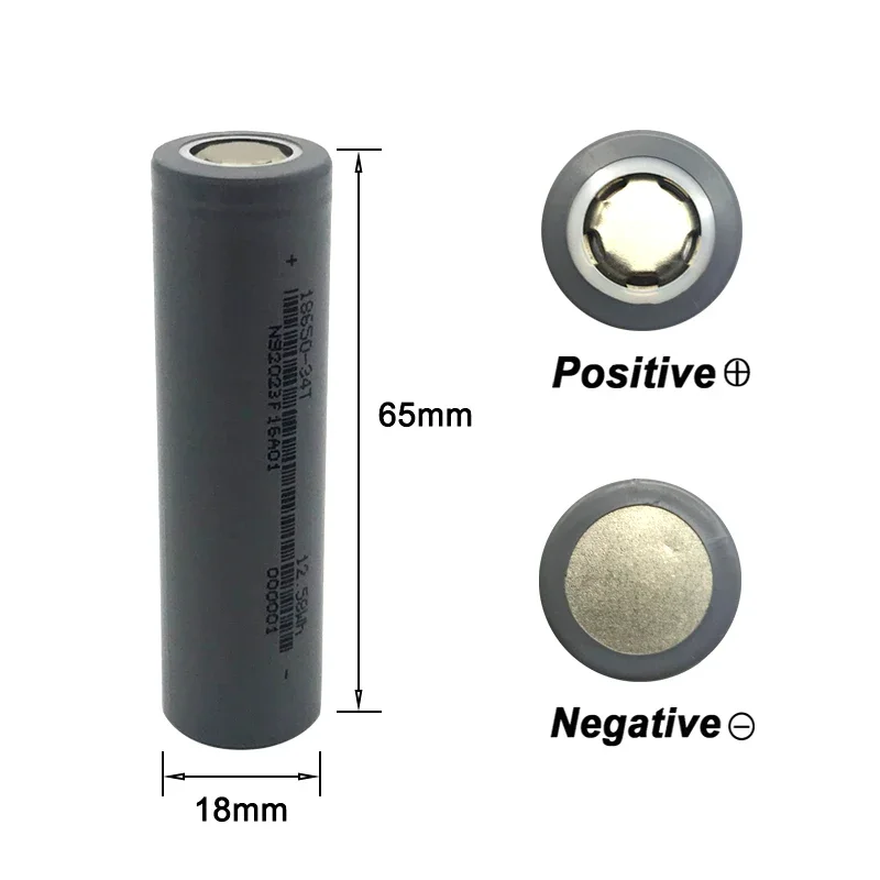 18650 3.7v 3400mah 34T, Suitable for Power Banks, Mobile Inverters, UV Counterfeit Detection Lamps, Fluorescent Agent Anti